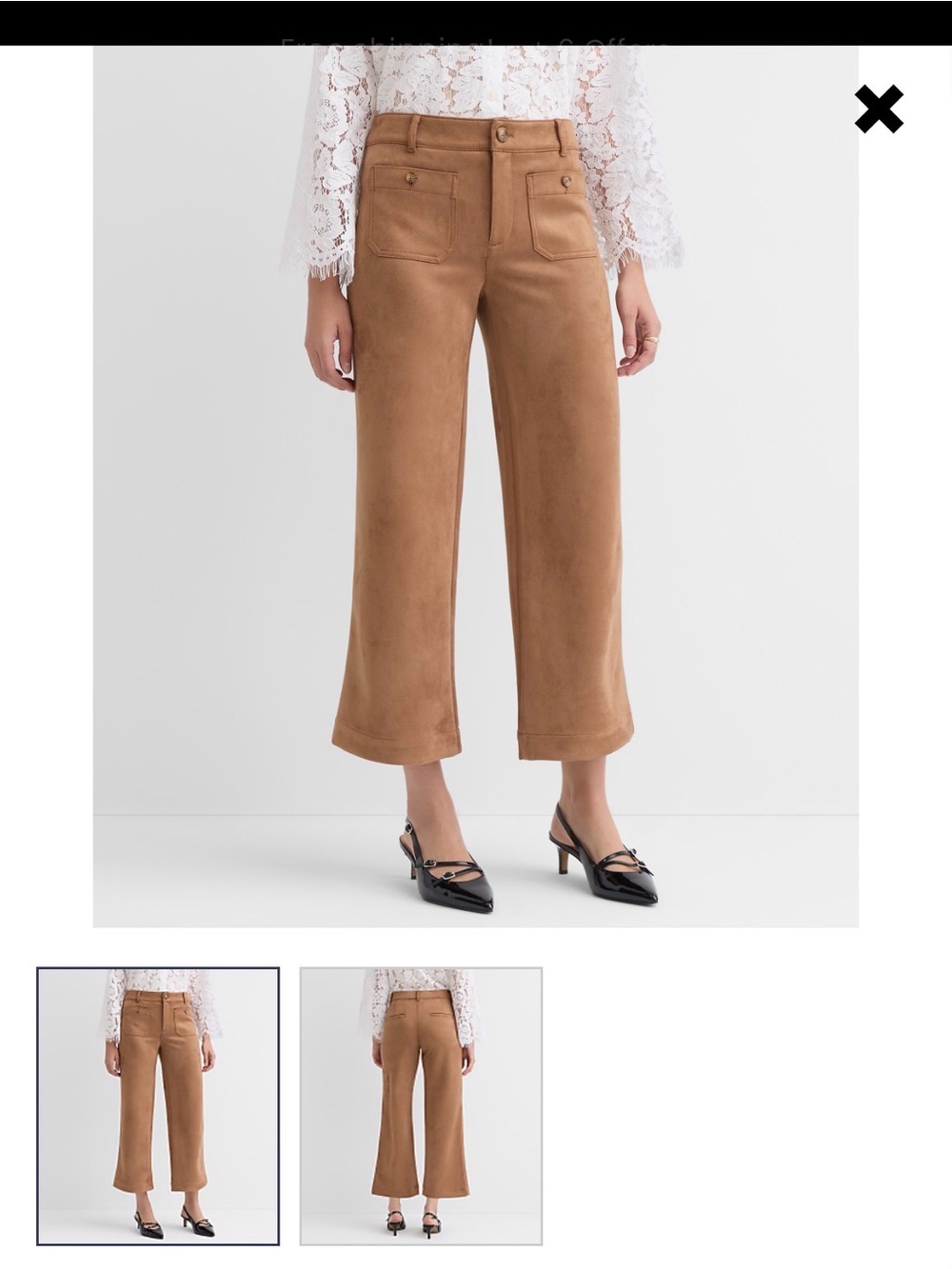 LOFT Cropped Wide-Leg Pants in Camel Brown